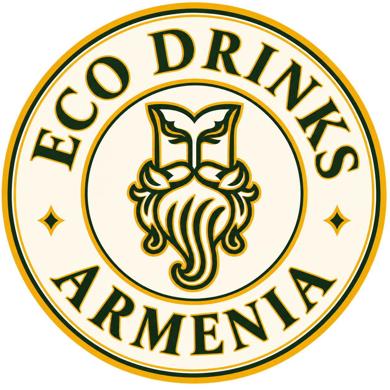 Eco Drinks Armenia label with its owl emblem